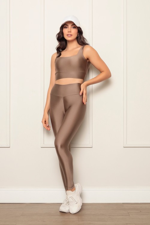 Conjunto legging e Top forro duplo Cappuccino